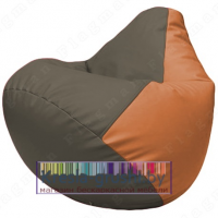 Бескаркасное кресло мешок Груша Г2.3-1720 (серый, оранжевый)
